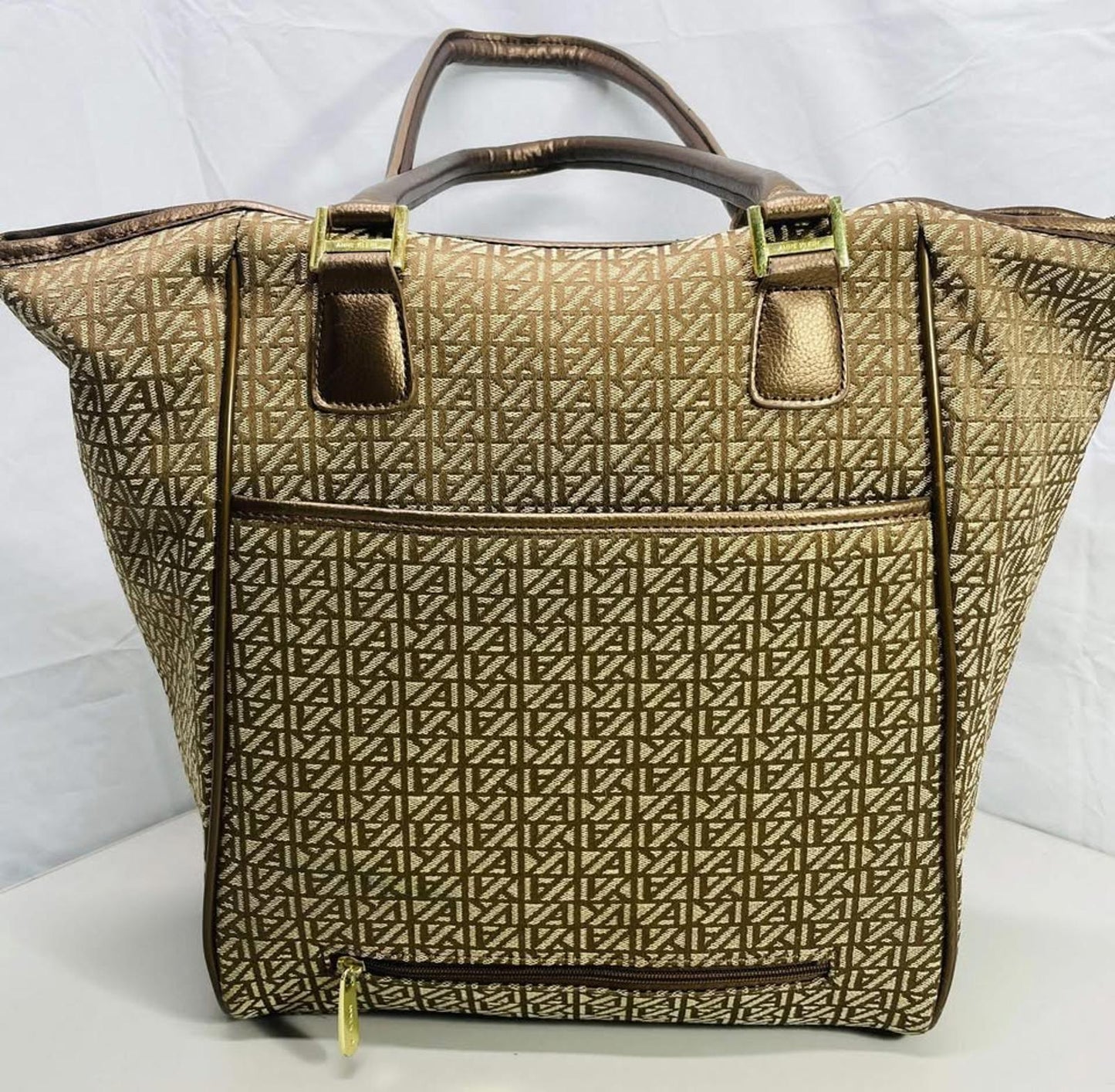 Anne Klein Luggage Signature Tote Bag Metallic Copper/Bronze Accents