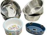 Mixed Pet Bowl Set - Stainless Steel and Ceramic Cat Bowls