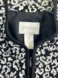 Chico's Black / White Zip Up 4 Pocket Vest Ladies M; Chico's Size 1