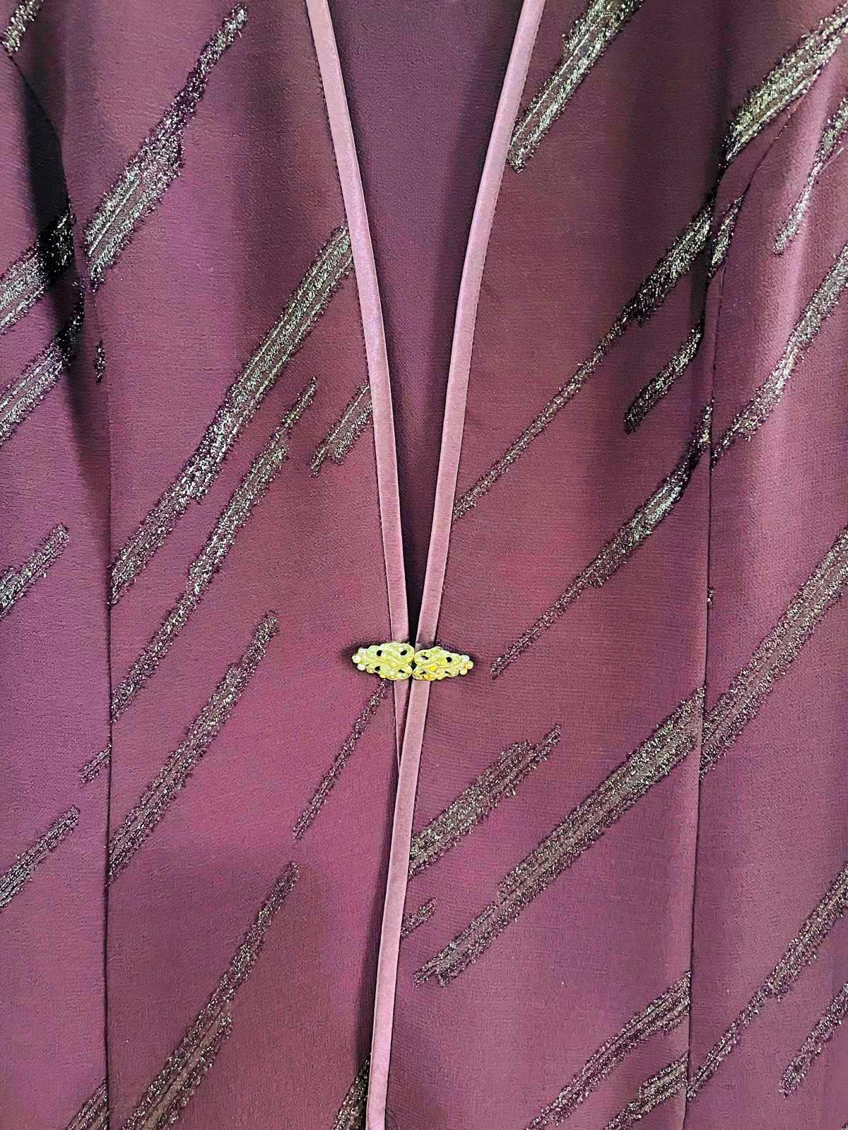 R&M Richards Elegant Purple Plum Evening Dress with Sheer Jacket Ladies 14P