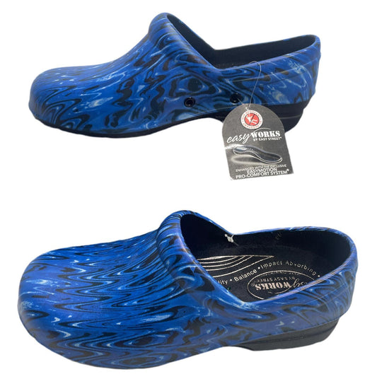Easy Works Navy Ripple Kris Slip-Resistant Comfort Clogs Size 10 M