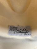 Vintage Juli Kay Chicago Doeskin Felt Brimmed Hat Ivory with Side Feather Ladies