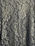 Chicos 3 Shirt Long Sleeve Black Mesh with Gold Embroidered Design Women's XL
