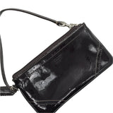 Coach Patent Leather Wristlet Dark Chocolate Dark Brown