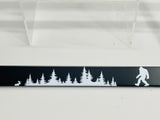 NEW License Plate Frame BIGFOOT with Mountain Scene Black Plastic