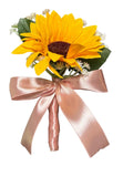 HANDMADE Sunflower Wedding Groomsman Boutonniere with Magnetic Clasp LOT of 5