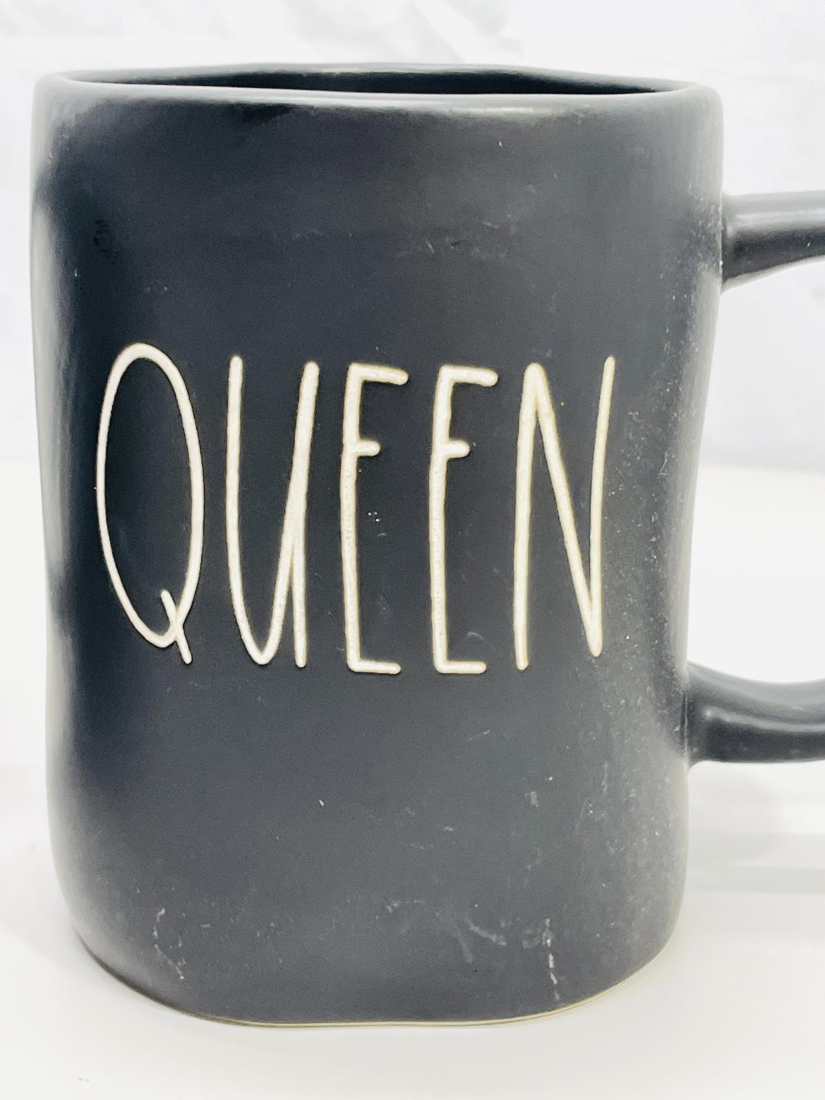 Rae Dunn Artisan Collection by Magenta King and Queen Mug Set Black Ceramic