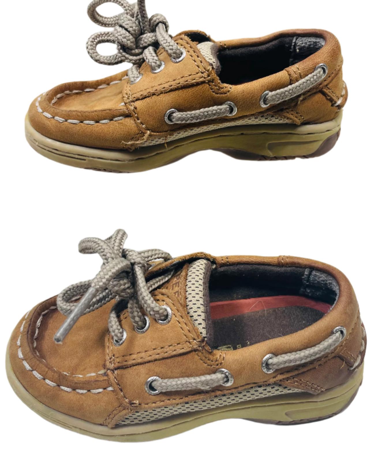 Sperry SHOW WEAR Brown Leather Loafer Shoes Boys Toddler 6M