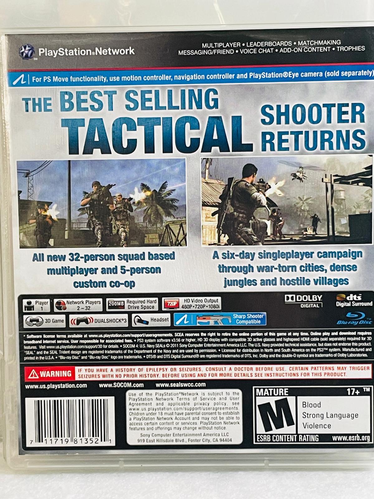 PlayStation PS3 Game SOCOM 4 US Navy Seals