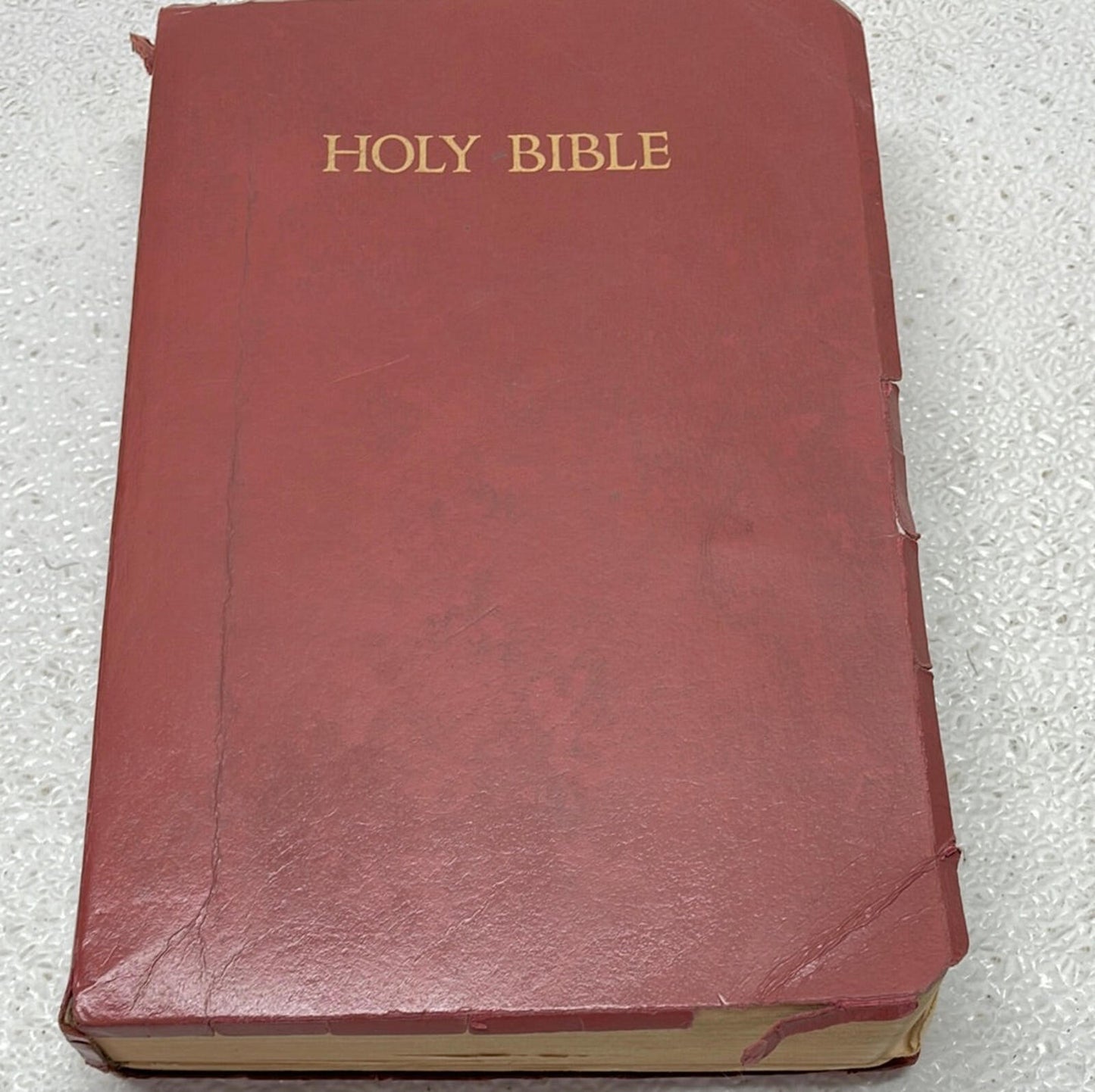 Vintage Holy Bible with Red Cover