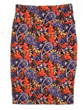 NEW Lularoe Blue and Orange Floral Skirt Ladies S