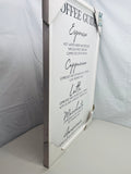 NEW! Wall Art Wooden COFFEE GUIDE Espresso Cappuccino White Wash Wood 16" x 24"