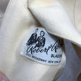 Vintage Duke University Cream Wool Blazer Jacket 1961 Moth Holes Adult SMALL