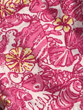 EUC Lilly Pulitzer Pink and Yellow Oceanic Pattern Shorts Girls 2-3
