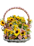Wedding Boutonnieres Artificial Sunflower with Pink Satin Ribbon Set of 113 Lot