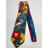 Vintage Neck Tie 1991 WWF World Wildlife Fund RN 30187 100% silk Zoo Animals RN 30187