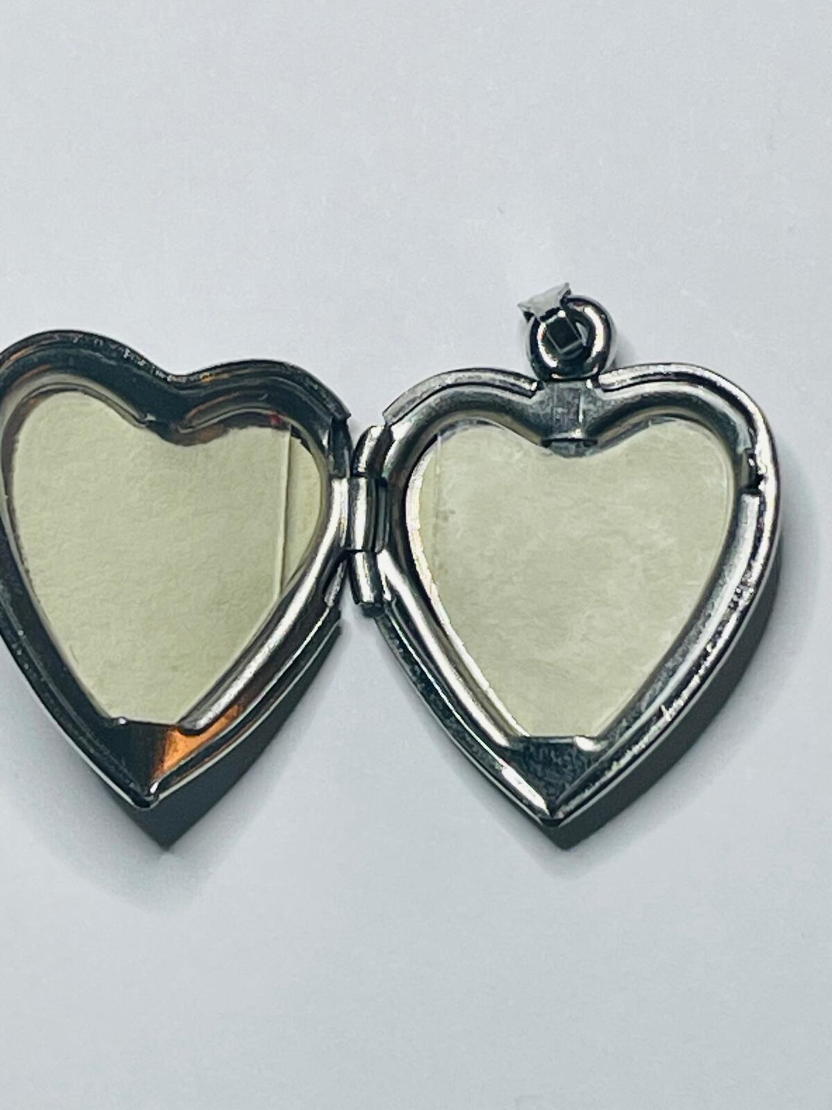 Heart Locket Pendant Charm "Mom" with Rose Floral Design