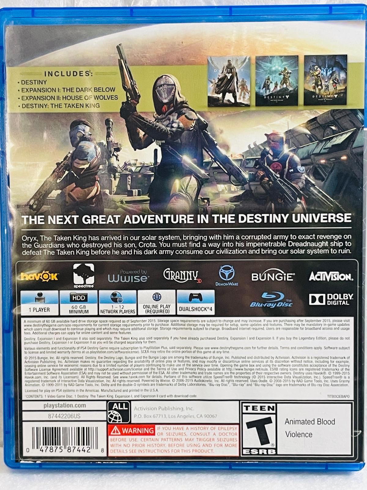 PlayStationPS4 Game Destiny The Taken King Legendary Edition
