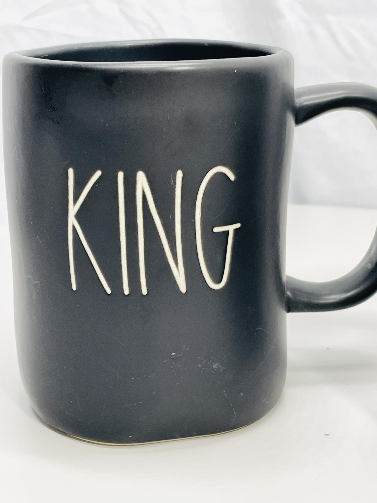 Rae Dunn Artisan Collection by Magenta King and Queen Mug Set Black Ceramic