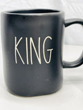 Rae Dunn Artisan Collection by Magenta King and Queen Mug Set Black Ceramic