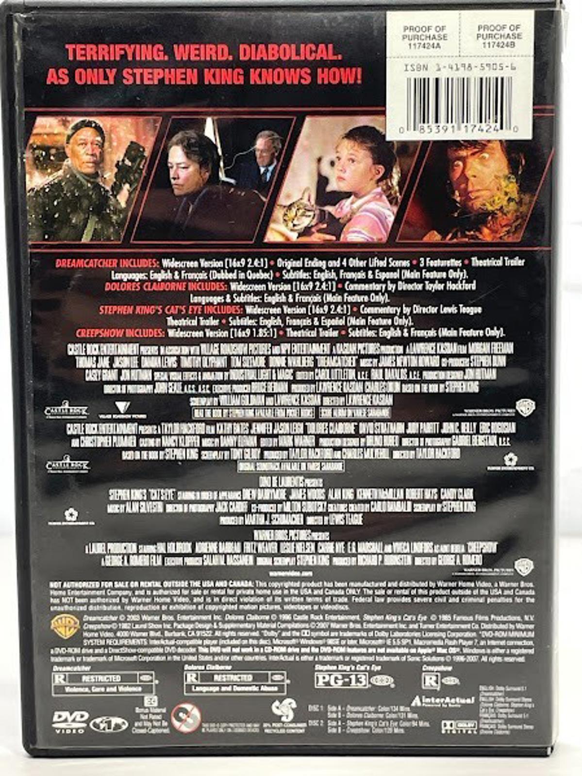 DVD 4 Film Favorited Horror Thrillers Stephen King - King of Horror