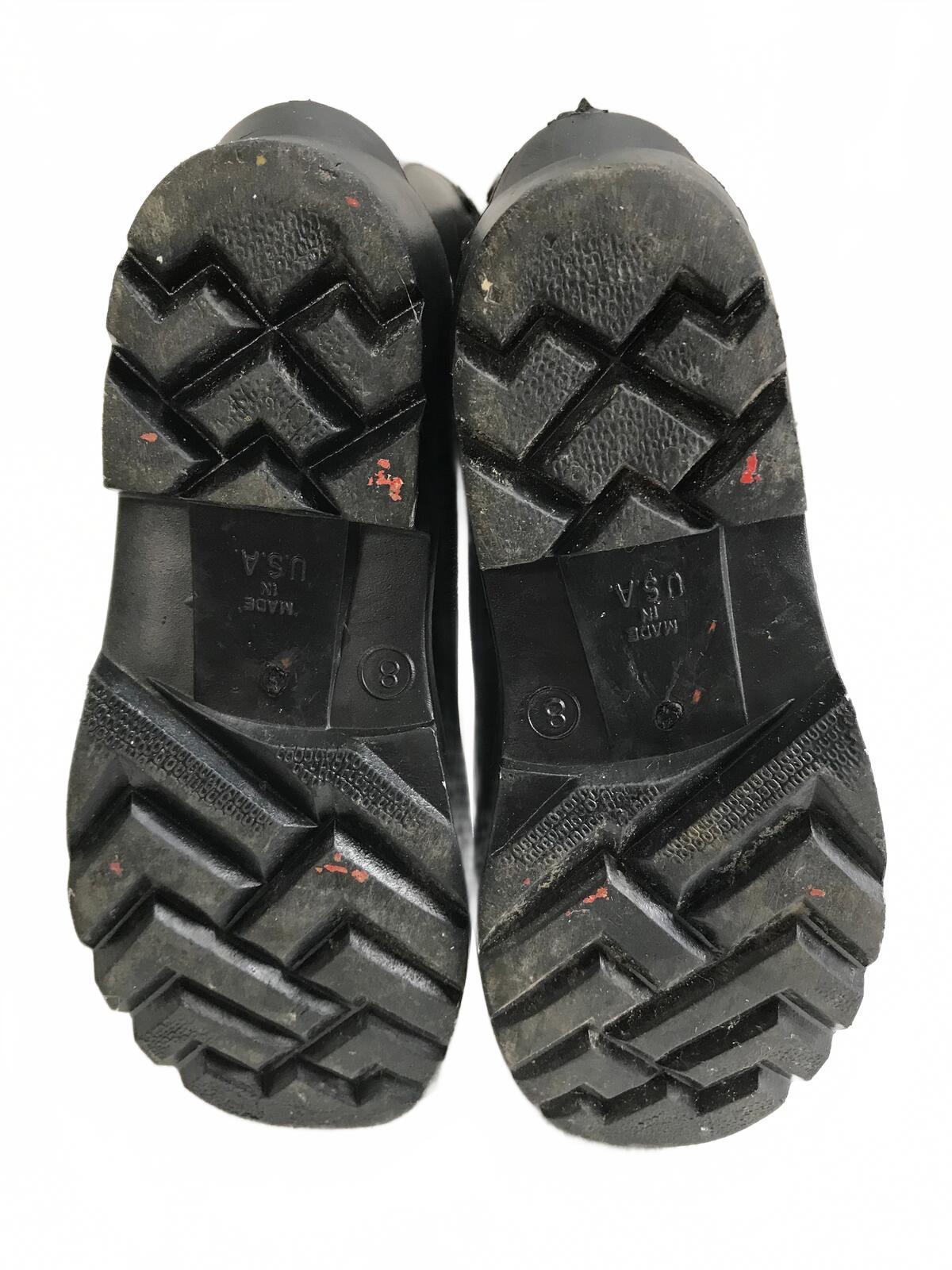 LaCrosse Black Rubber Waterproof Work Boots Made in USA Mens 8 Ladies 10