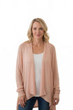 Versona Pink Cardigan Shawl Sweater Crochet Lace Detail on Back Ladies S