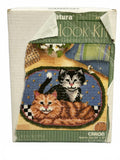 2009 Caron R703 Latch Hook Kit Cuddly Kitties Small Rug PARTIALLY STARTED 20x27