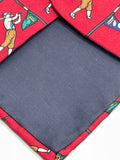 Vintage Mens Neck Tie Hatfield House Maroon Golf Theme 100% Silk