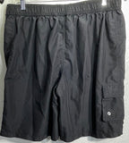 Disney Parks Cargo Shorts Black UNISEX Elastic Waist (34) Adult XL Features Disney Logo DAMAGE