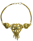 Indian Bollywood Jewelry Upper Arm Bracelet Yellow Gold Tone Heart Shape 10"