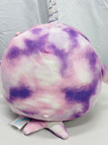 Squishmallows  8" Nabila Narwal Purple Tie dye LT WEAR Freshly Laundered