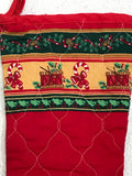 Vintage Handmade Christmas Stocking Red Quilted With Teddy Bears