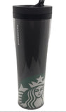 Starbucks 2011 Tall 20 fl oz Double Wall Insulated Tumbler Black with Green Logo