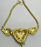 Indian Bollywood Jewelry Upper Arm Bracelet Yellow Gold Tone Heart Shape 10"