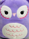 Squishmallows 8" Miranda Purple Owl LT WEAR Freshly Laundered