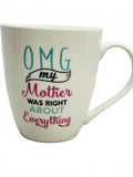 Pfaltzgraff  Graphic Coffee Mug Everyday OMG My Mother... White Porcelain