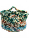 Handmade Vintage Crochet Purse Handbag Tote Multi Colored  1970's Maybe