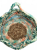 Handmade Vintage Crochet Purse Handbag Tote Multi Colored  1970's Maybe