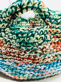 Handmade Vintage Crochet Purse Handbag Tote Multi Colored  1970's Maybe