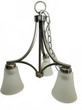 Modern 3-Light Pendant Chandelier with Frosted Glass Shades