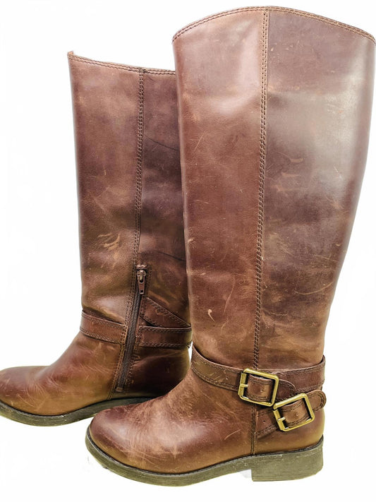 Lucky Brand Falta Tuscany Bridle Tall Leather Boots Ladies 6.5