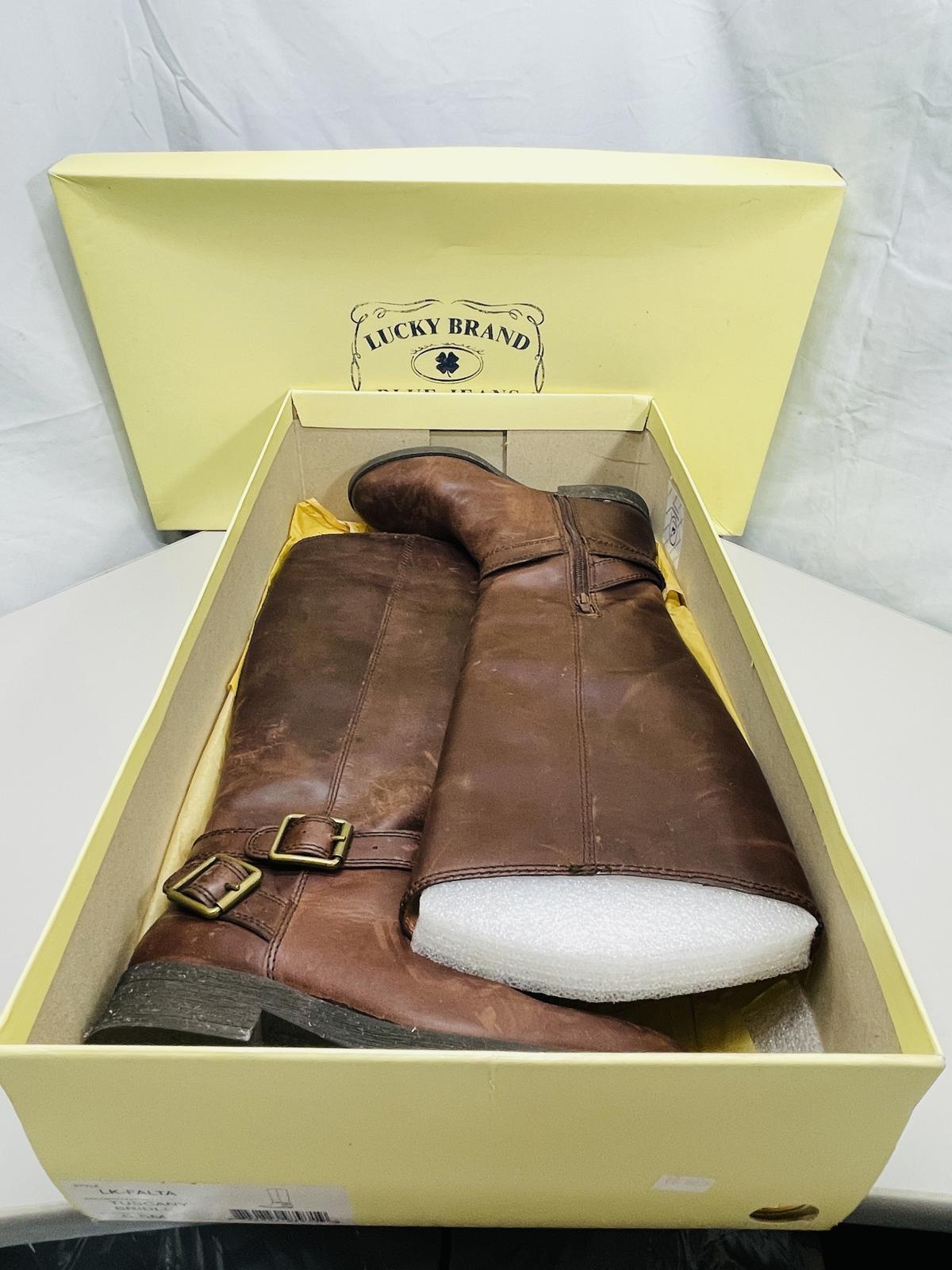 Lucky Brand Falta Tuscany Bridle Tall Leather Boots Ladies 6.5