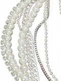Claire's Multi-Strand Faux Pearl and Silver Chain Necklace