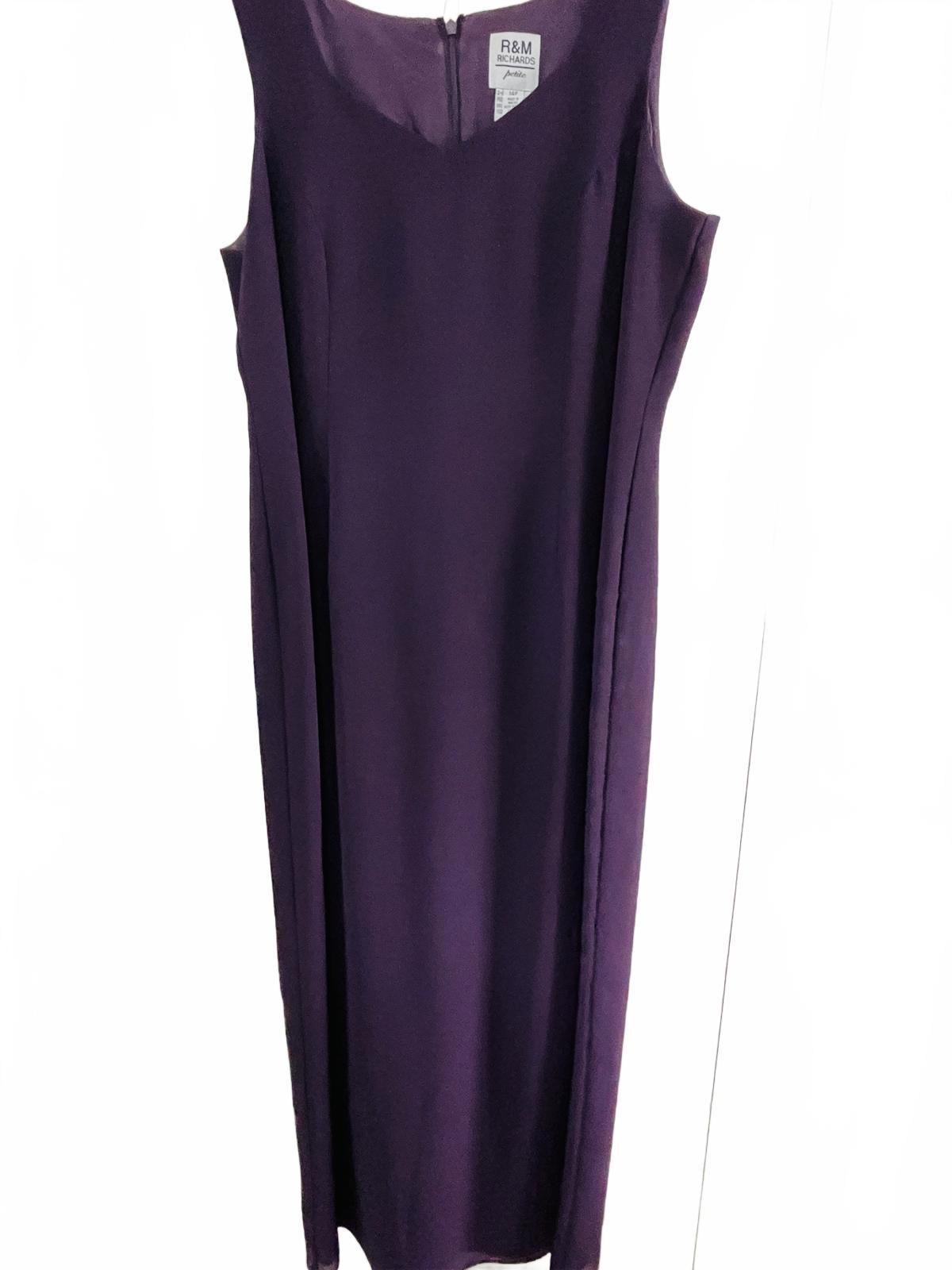 R&M Richards Elegant Purple Plum Evening Dress with Sheer Jacket Ladies 14P