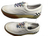 Vans Classic White Canvas Sneakers with Checkerboard Detail WMS 6