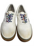 Vans Classic White Canvas Sneakers with Checkerboard Detail WMS 6