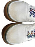 Vans Classic White Canvas Sneakers with Checkerboard Detail WMS 6