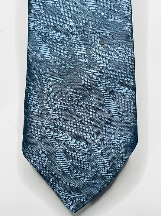 Vintage Retro Men's Blue Patterned Silk Neck Tie Lt Staining