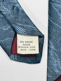 Vintage Retro Men's Blue Patterned Silk Neck Tie Lt Staining